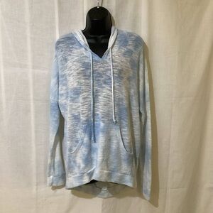 ENTI Blue Tie-Dye Lightweight Hoodie Sweatshirt – Size Small, Made in USA